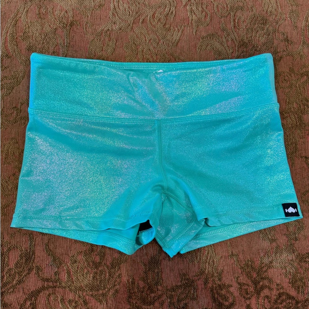 Shimmer teal WOD Bottom workout shorts. Size small.